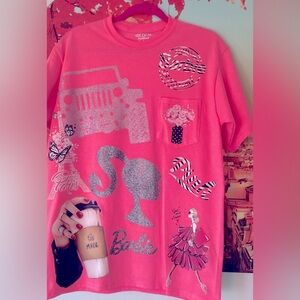 Barbie Pink Short Sleeve Tee with Graphic Designs